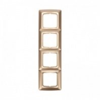 Рамка 4 места, горизонтальная, Золотой Металлик DEA KRANZ