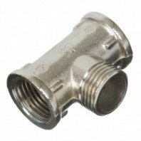 Тройник 1/2", Ду15, Г-Ш-Г, никель, инд уп, РосТурПласт