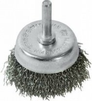 Щетка для дрели 50мм, чашка пушистая со шпилькой, стальная проволока Pobedit