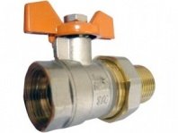 Кран шаровый 1" (25мм), с американкой, ручка-бабочка, латунь, Terma-R 1'' 30532
