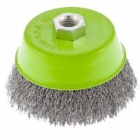 Щетка чашка УШМ 100мм пушистая М14, витая проволока 0,3мм Сибртех