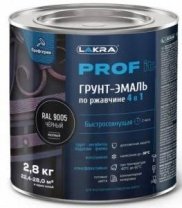 Грунт-эмаль шоколадно-коричневая 2,8кг, 4 в 1, по ржавч, быстросохнущ, Лакра PROF IT RAL 8017