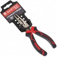 Длинногубцы 160мм, 2К рукоятки, Bartex, Профи, 11028 (тонкогубцы)