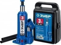 Домкрат гидравлический бутылочный 3 т, h подъема 194-372мм, в кейсе, Профессионал (43060-3-K) ЗУБР