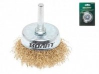 Щетка для дрели 50мм, чашка пушистая со шпилькой, торцевая крацовка ВОЛАТ