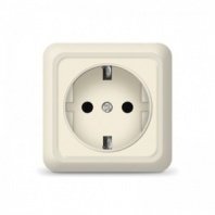 Розетка 1 гнездо О/У, б/з, слоновая кость, 10А, Б-О0022(G-BO0022) ОЛИМП