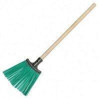 Метла полипропиленовая с черенком плоская /Веник "ЗЯТЁК", 260х240х760мм, (шт.)