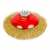 Щетка металл. для УШМ 115мм/М14 тарелка пушистая латунир. стальная пров. посадочная гайка РемоКолор
