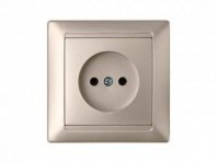 Розетка 1 гнездо С/У, б/з, шампань, Стиль, Bylectrica