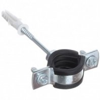 Хомут для крепления трубы, 3/4", 25-28 мм, со шпилькой и дюбелем, СантехКреп, 1.11.3