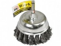 Щетка для дрели 65мм, чашка крученая со шпилькой "Чашка", InWork