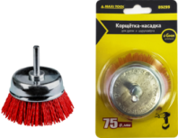 Щетка нейлоновая для дрели 75мм, чашка со шпилькой MaxiTool
