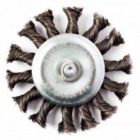 Щетка для дрели 75мм, дисковая крученая со шпилькой радиальная витая REDVERG (830051)