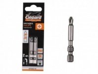 Бита PH2, 50мм, 2шт, магнитная, торсионная ударная, Phillips сталь S2 GEPARD