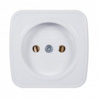 Розетка 1 гнездо О/У, б/з, белая, 10А, 0011(G-0011) СОЮЗ