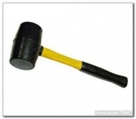 Киянка резиновая 450г, черная, с фибергл. ручкой