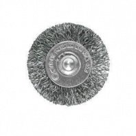 Щетка для дрели 40мм, дисковая пушистая со шпилькой, стальная проволока Pobedit