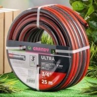 Шланг полив. 3-х слойный 3/4 25м армир., 18 атм, ПВХ, Grandy, Ultra, AGL063425-G