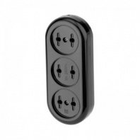 Колодка 3 гнезда б/з черная 16А 3,5кВт 250В IP20, карболитовая Rexant