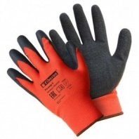 Перчатки ПЭ, латекс облив, 9 (L), надёжный захват скользких предметов, Fiberon