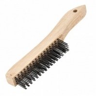 Щетка ручная 4-рядная, дер. ручка, закаленная прямая проволока Сибртех