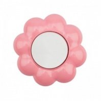 Выключатель одноклавишный KRANZ HAPPY Цветок скрытой установки, белый/розовый