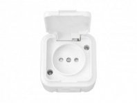 Розетка 1 гнездо О/У, б/з, белая, з/ш, брызг. защ., Пралеска Аква, BYLECTRICA