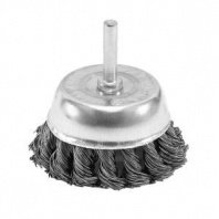 Щетка для дрели 75мм, чашка крученая со шпилькой, стальная Pobedit