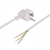 Шнур электрический с вилкой 5м, кабель 3х1,0мм2, ПВС, (белый) REXANT