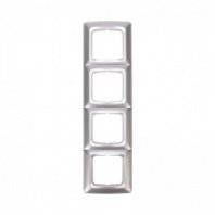 Рамка 4 места, горизонтальная, Серебряный металлик DEA KRANZ