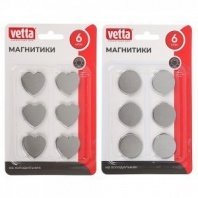 Магнитики на холодильник, 2,5см, нерж. сталь 430 + 3мм магнит, 2 дизайна VETTA