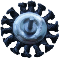 Щетка для дрели 100мм, дисковая крученная со шпилькой стальная витая проволока MaxiTool