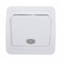 Выключатель 1 кл. с подсветкой С/У, белый, 10А, В0121(G-B0121), (шт.)