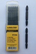 Бита PH2, 65мм, 10шт, 2-сторонние магн. анодированные, сталь GCR15, MaxiTool