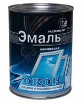 Эмаль для окон, дверей и подоконников акриловая 0,9кг, РАДУГА