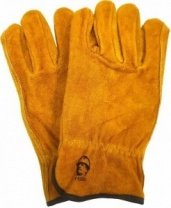 Перчатки-краги спилковые, 25 см, сер осн, укороч, Профессионал