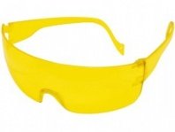 Очки защитные открытого типа, желтый корпус и дужки