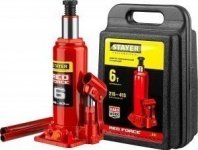 Домкрат гидравлический бутылочный 6 т, h подъема 216-413мм, в кейсе, Professional (43160-6-K) STAYER RED FORCE