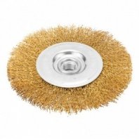 Щетка металл. для УШМ 125мм/М14 тарелка крученая латунированная Matrix