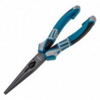 Длинногубцы 205мм, 3К рукоятки, прямые, Gross (тонкогубцы)