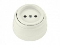 Розетка 1 гнездо О/У, б/з, бежевая, Ретро, BYLECTRICA