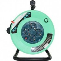 Удлинитель на катушке 30м, 4 розетки, с заземленим, евророзетка,  UK-4g-30m-Z  Политех