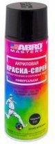 Эмаль черная глянцевая 400мл акриловая, краска спрей ABRO SP-011-AM (Черный глянцевый) 1/12