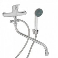 Смеситель для ванны с длинным изливом 40см, с душ.набором,керам. картридж 35мм,цинк Ермак