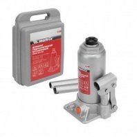 Домкрат гидравлический бутылочный 5 т, h подъема 197-382мм, в пласт. кейсе// Matrix