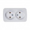 Розетка 2 гнезда О/У, б/з, белая, 10А, 0024(G-0024) СОЮЗ