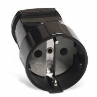 Штепсельное гнездо с/з черное 16А 250В