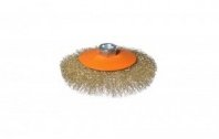Щетка металл. для УШМ 125мм/М14 тарелка пушистая с наклоном, латун.волн.пров. Sturm!