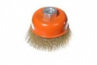 Щетка чашка УШМ 75мм пушистая М14, латунированная волнистая Sturm