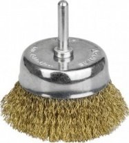 Щетка для дрели 50мм, чашка пушистая со шпилькой стальная проволока, 0.3 мм, Professional (35117-0 STAYER